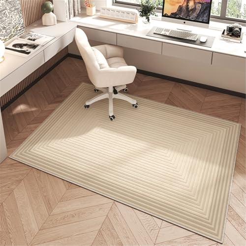 AHUAN Schreibtisch Bodenschutzmatte Bürostuhl Unterlage Mit Rand Velvet, Fußbodenschutz für Hartholzboden rutschfeste Schreibtischstuhl Unterlage Gästezimmer(120 * 180cm,Modern C) von AHUAN
