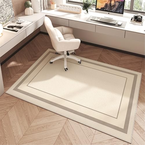 AHUAN Schreibtisch Bodenschutzmatte Bürostuhl Unterlage Mit Rand Velvet, Fußbodenschutz für Hartholzboden rutschfeste Schreibtischstuhl Unterlage Gästezimmer(120 * 200cm,Modern D) von AHUAN