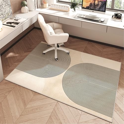 AHUAN Schreibtisch Bodenschutzmatte Bürostuhl Unterlage Mit Rand Velvet, Fußbodenschutz für Hartholzboden rutschfeste Schreibtischstuhl Unterlage Gästezimmer(120 * 200cm,Modern R) von AHUAN