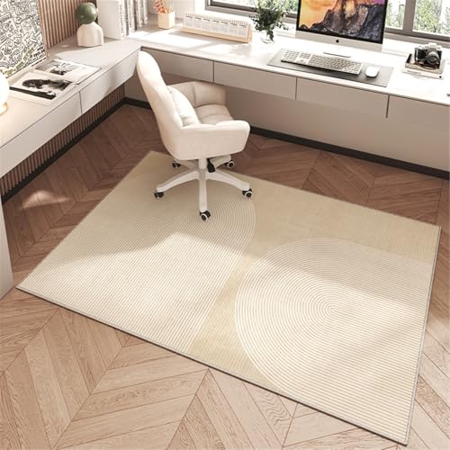 AHUAN Schreibtisch Bodenschutzmatte Bürostuhl Unterlage Mit Rand Velvet, Fußbodenschutz für Hartholzboden rutschfeste Schreibtischstuhl Unterlage Gästezimmer(140 * 160cm,Modern S) von AHUAN