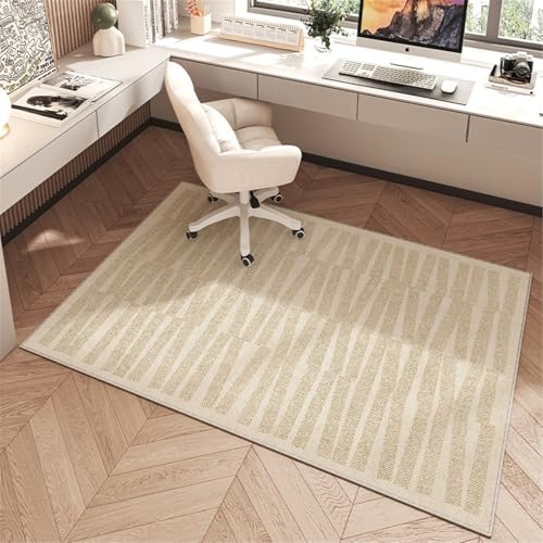 AHUAN Schreibtisch Bodenschutzmatte Bürostuhl Unterlage Mit Rand Velvet, Fußbodenschutz für Hartholzboden rutschfeste Schreibtischstuhl Unterlage Gästezimmer(200 * 300cm,Modern W) von AHUAN