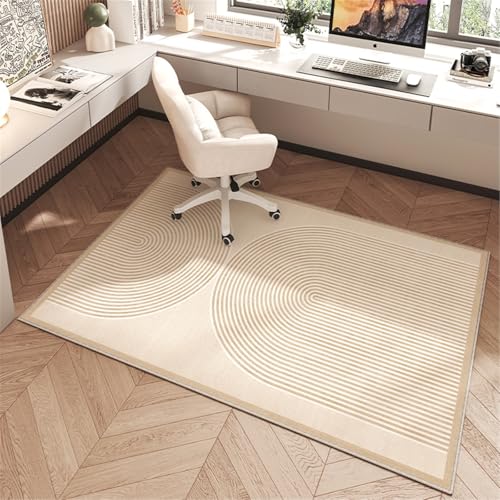 AHUAN Schreibtisch Bodenschutzmatte Bürostuhl Unterlage Mit Rand Velvet, Fußbodenschutz für Hartholzboden rutschfeste Schreibtischstuhl Unterlage Gästezimmer(80 * 160cm,Modern O) von AHUAN