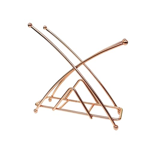 AHUAN Stehend Eisen Serviettenhalter Wohnzimmer, Tragbar Serviettenständer für Camping, Picknick Serviettenspender Aufbewahrung Von Postkarten(Brass) von AHUAN