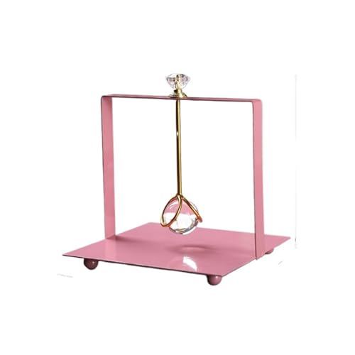 AHUAN Stehend Metall Serviettenhalter Arbeitsplatten, Serviettenspender Flach Stabil für Büro, Bauernhaus Serviettenständer(Pink) von AHUAN