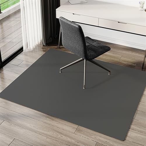AHUAN Weich Silikon Bodenschutzmatte Bürostuhl Unterlage Leicht Gleitend, Wasserdicht Auslaufsicher Schreibtischstuhl Unterlage Wohnheim, Gastfamilie Fußbodenschutz(120 * 140cm,Dark Grey) von AHUAN