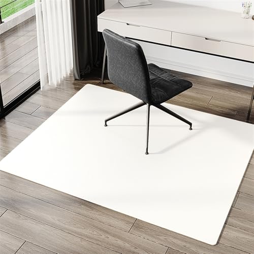 AHUAN Weich Silikon Bodenschutzmatte Bürostuhl Unterlage Leicht Gleitend, Wasserdicht Auslaufsicher Schreibtischstuhl Unterlage Wohnheim, Gastfamilie Fußbodenschutz(80 * 120cm,Weiß) von AHUAN