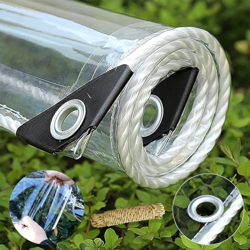 AHWEKR 10' x 12 'transparent wasserdichtes Tuch, transparente wasserdichtes Tuch schwer wasserdicht, mit Seilring, verstärkte Kanten langlebig, dick, zerreißfeste, Mehrzweck-Gewächshaus AHWEKR 10' x 12 'transparent wasserdichtes Tuch, transparente wasserdichtes Tuch schwer wasserdicht, mit Seilring, verstärkte Kanten langlebig, dick, zerreißfeste, Mehrzweck-Gewächshaus von AHWEKR