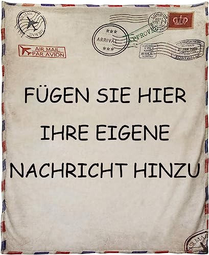 AHWZ Personalisierte Briefdecke, Benutzerdefinierte Wurfdecke Retro Stempel Luftpost Zu Meiner Tochter Von Mutter Vliesdecke Für Couch Sofa Schlafzimmer von AHWZ
