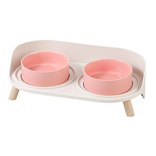 Katzen Napfset Katzennapf Erhöht Keramik - Doppelt Katzennäpfe mit Rutschfestem Ständer und Spritzschutz - Fressnapf Katze Napf - Futternapf Wassernapf Set für Katzen Welpen Kleine Hunde - 2 x 480 ML Katzen Napfset Katzennapf Erhöht Keramik - Doppelt Katzennäpfe mit Rutschfestem Ständer und Spritzschutz - Fressnapf Katze Napf - Futternapf Wassernapf Set für Katzen Welpen Kleine Hunde - 2 x 480 ML von AHX
