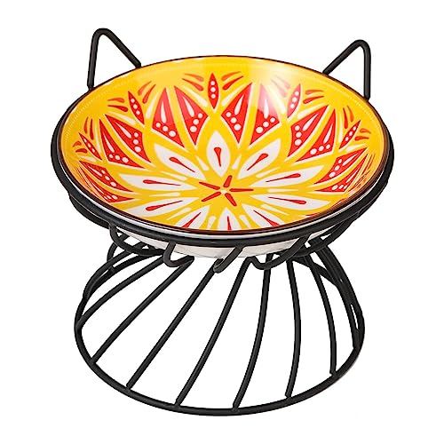 Katzennapf Erhöht Futternapf Katze Keramik - Katzennäpfe mit Rutschfestem Metallständer - Fressnapf Katze Porzellan - Hoher Katzenschüssel Anti Erbrechen - Katzenfutter Napf - Katzen Napfset - 250 ml Katzennapf Erhöht Futternapf Katze Keramik - Katzennäpfe mit Rutschfestem Metallständer - Fressnapf Katze Porzellan - Hoher Katzenschüssel Anti Erbrechen - Katzenfutter Napf - Katzen Napfset - 250 ml von AHX