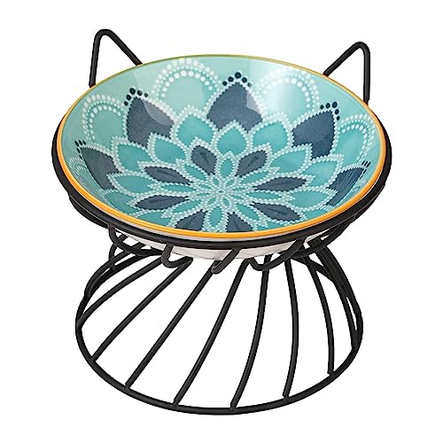 Katzennapf Erhöht Futternapf Katze Keramik - Katzennäpfe mit Rutschfestem Metallständer - Fressnapf Katze Porzellan - Hoher Katzenschüssel Anti Erbrechen - Katzenfutter Napf - Katzen Napfset - 250 ml Katzennapf Erhöht Futternapf Katze Keramik - Katzennäpfe mit Rutschfestem Metallständer - Fressnapf Katze Porzellan - Hoher Katzenschüssel Anti Erbrechen - Katzenfutter Napf - Katzen Napfset - 250 ml von AHX