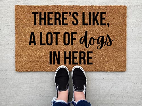 AHXYEVS Fußmatte mit Aufschrift "There's Like A Lot of Dogs in Here", lustige Fußmatte für Hundeliebhaber, Heimdekoration, 40,6 x 61 cm AHXYEVS Fußmatte mit Aufschrift "There's Like A Lot of Dogs in Here", lustige Fußmatte für Hundeliebhaber, Heimdekoration, 40,6 x 61 cm von AHXYEVS