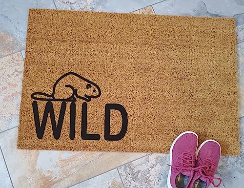 AHXYEVS Wild Beaver Fußmatte - Willkommensmatte mit Biber-Design für Sie & Ihn (18x30) von AHXYEVS