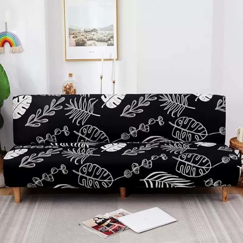 Armlose Futon-Abdeckung Couchbezug Ohne Armlehne 2/3/4 Sitzer Sofabezug Ohne Armlehne 120-150cm Couchbezug Für Futon, Stretch Jacquard , Möbelschutz Für Kinder, Haustiere, Hund Und Katze(B,155-185cm) von AHYBE