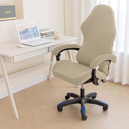 Gamingstuhl-Bezüge 4 Stück Gaming Stuhl Bezug Bürostuhl Drehstuhl Bezug Dehnbare Stuhlhussen Sitzbezug Elastisch Sessel Überzug Mit Armlehnen Stuhlrücken Bezug Für Computer-Spielstuhl Racing-Stil(H) von AHYBE