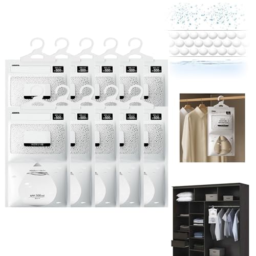 AHYDFSR 10 x 100g Luftentfeuchter Beutel zum Hängen, Moisture Absorber, Kleiderschrank-Entfeuchter zum Aufhängen, Luftentfeuchter Granulat für Küche/Bad/Schrank/Auto von AHYDFSR