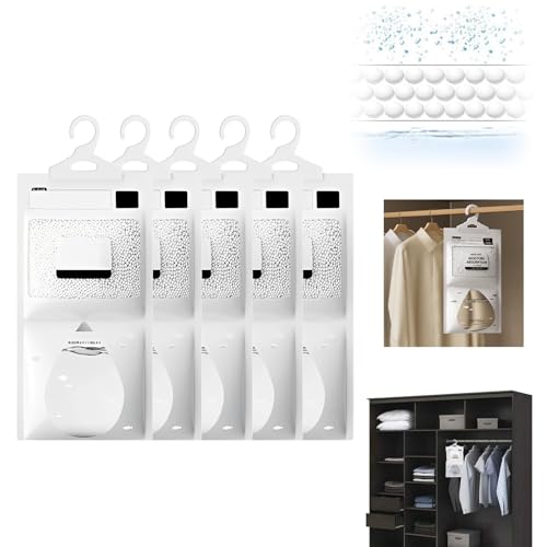 Kleiderschrank Feuchtigkeitsabsorber 5 Pack x 100g,Hänge-Luftentfeuchter Granulat,Befreien Sie sich von Feuchtigkeit,Anti-Schimmel Entfeuchter,Moistureproof Desiccant Bag,für Küche/Bad/Schrank/Auto Kleiderschrank Feuchtigkeitsabsorber 5 Pack x 100g,Hänge-Luftentfeuchter Granulat,Befreien Sie sich von Feuchtigkeit,Anti-Schimmel Entfeuchter,Moistureproof Desiccant Bag,für Küche/Bad/Schrank/Auto von AHYDFSR