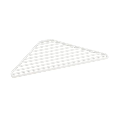 Abtropfgestell für die Spüle, Eck-Geschirr, aus beschichtetem Stahl, für die Küche, Schwamm-Halter, Küchenwerkzeug, Eck-Spülbecken, Schwamm-Caddy (weiß) von AHYUAN