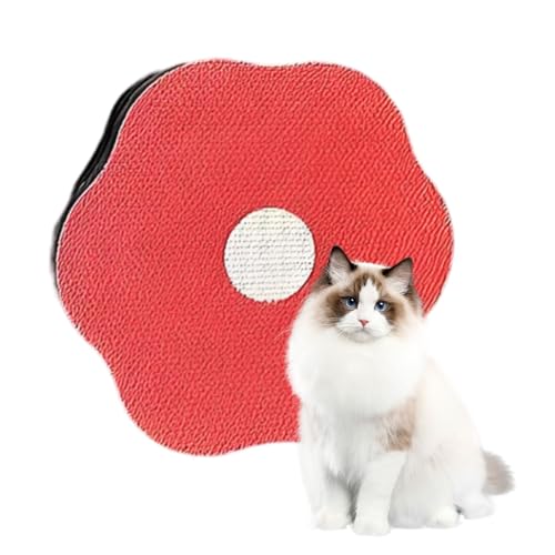 Flower Scratching Pad for Cats on Wall, Flower Stick On Wall Cat Scratching, Cat Nail File Scratching, Cat Scratching Board for Wall, Wall Scratching for Indoor Cats (red) von AHYXHY