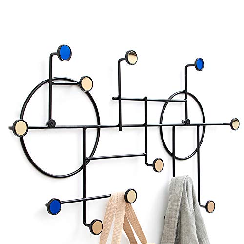 AI HUI Kreativ Dekorativ Kleiderhaken Runden Eisenkunst Multifunktion Wand-Garderobe Türhängeleiste Speicher anzeigen Flur Garderobenleiste von AI HUI