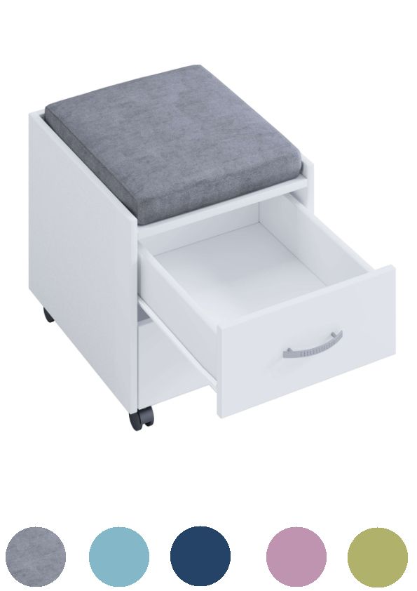Bürocontainer+Sitzkissen-Rollschrank Schubladen Kinderzimmer-versch. Farben von AI SEN Consulting GmbH
