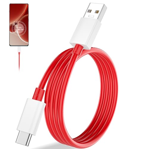 120W Super Vooc USB C Kabel für Oneplus 13 13R Nord 4 3 CE4 Lite 5G 12 11 10 N300 N20 1M 10A USB Typ C Ladekabel Schnellladekabel Dash Warp Charge Kabel für Realme Gt 7 Pro 6 6T 14 12 Pro C75 C61 C63 von AIAUXAI