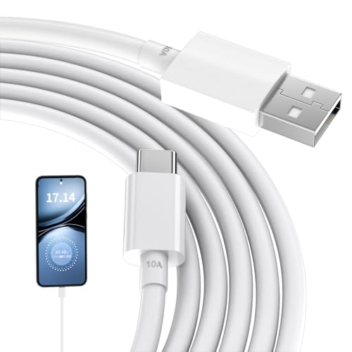 120W Super Vooc Ladekabel USB C für Oneplus 13 13R Nord 4 3 CE4 Lite 5G 12 11 10 N300 N20 10A USB Typ C Kabel Schnellladekabel Dash Warp Charge Kabel für Realme Gt 7 Pro 6 6T 14 12 Pro C75 C61 C63 2M von AIAUXAI