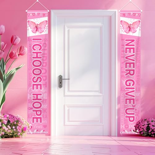 AIBIIN Pinke Schleife Hoffnung Party Dekorationen, Brustkrebs Bewusstsein Veranda Schild Überlebende Stärke Mut Glaube Hintergrund für Brustkrebs freies Partyzubehör AIBIIN Pinke Schleife Hoffnung Party Dekorationen, Brustkrebs Bewusstsein Veranda Schild Überlebende Stärke Mut Glaube Hintergrund für Brustkrebs freies Partyzubehör von AIBIIN