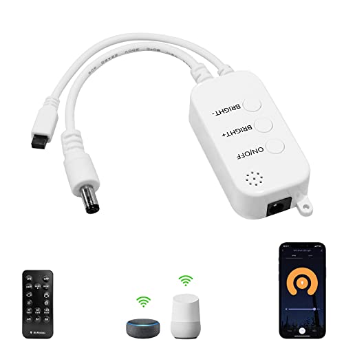 AIBOO Intelligenter LED-WLAN-Controller für einfarbige Puck-Lichter, IR-Fernbedienungskit mit 15 Tasten, kompatibel mit Alexa & Google Assistant & IFTTT, funktioniert mit IOS oder Android-Smartphone AIBOO Intelligenter LED-WLAN-Controller für einfarbige Puck-Lichter, IR-Fernbedienungskit mit 15 Tasten, kompatibel mit Alexa & Google Assistant & IFTTT, funktioniert mit IOS oder Android-Smartphone von AIBOO