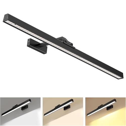 AIBOO Kabellose Bilderleuchte LED Aufladbare Bild Licht mit Fernbedienung Batteriebetrieben,60CM Bildbeleuchtung Kabellos Akku Wandleuchte Innen,Bilderlampe Dart Beleuchtung Dimmable von AIBOO