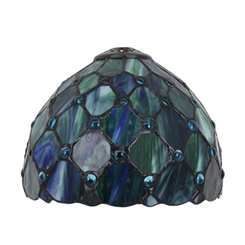 AIBOTY Tiffany Lampenschirm Ersatz für Tischlampe Pendelleuchte Deckenleuchte Schreibtischleuchte, nur 8 Zoll breites Buntglas Bernstein Perlen Lampenschirm,Grün AIBOTY Tiffany Lampenschirm Ersatz für Tischlampe Pendelleuchte Deckenleuchte Schreibtischleuchte, nur 8 Zoll breites Buntglas Bernstein Perlen Lampenschirm,Grün von AIBOTY