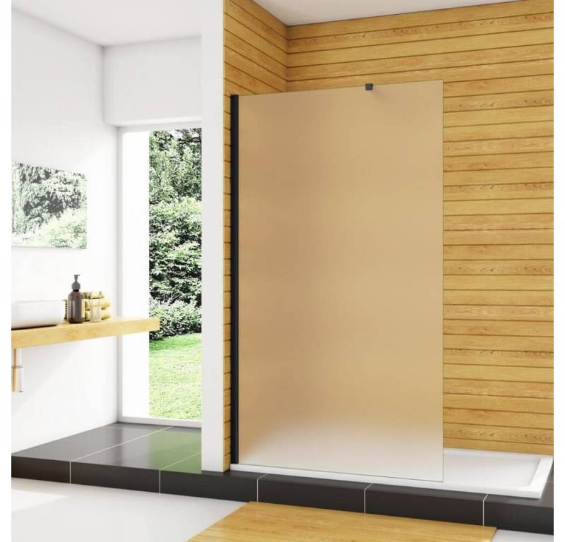 AICA(BSKEH4R3) Duschwand H:200cm 10mm ESG Milchglas Sicherheitsglas Walk in Dusche Duschwand, Einscheibensicherheitsglas, (Set), Milchglas von AICA(BSKEH4R3)