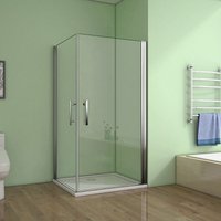 Aica Sanitaire - 100 x 100cm x H.185cm 6mm nano glas Eckeinstieg von AICA SANITAIRE