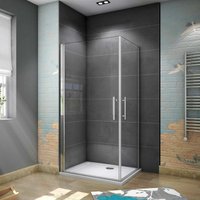 100 x 90cm Tür x H.195cm 6mm NANO GLAS Eckeinstieg von AICA SANITAIRE