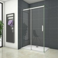 100cm Schiebetür x70cm Seitenwand xH.195cm 8mm nano Glas Eckig Duschkabine Dusche von AICA SANITAIRE