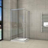 Aica Sanitaire - 110x110x195cm 6mm nano glas Bad Duschkabine Dusche Schiebetür Eckeinstieg Duschabtrennung von AICA SANITAIRE