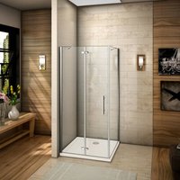 120cm Tür mit 90cm Seitenwand H.195cm Duschkabine Scharniertür Duschabtrennung 6mm nano Glas Dusche von AICA SANITAIRE