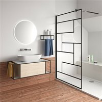 Aica Sanitaire - 120x200cm esg walk in +140cm für 6-10mm Glas schwarz Stabilisierungsstange von AICA SANITAIRE