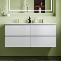 120x46x52cm WeiWaschtisch mit Unterschrank Waschbecken Unterschrank Badmbel Set UV-gelt 120x46x52cm WeiWaschtisch mit Unterschrank Waschbecken Unterschrank Badmbel Set UV-gelt von AICA SANITAIRE