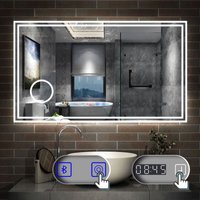 160 x 80 cm LED+Beschlagfrei+Bluetooth+Uhr+3 Lichtfarben Dimmbar+Kosmetikspiegel 160 x 80 cm LED+Beschlagfrei+Bluetooth+Uhr+3 Lichtfarben Dimmbar+Kosmetikspiegel von AICA SANITAIRE