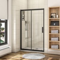 160x195cm Duschabtrennung Schiebetür Duschkabine Duschwand Dusche 8mm NANO GLAS schwarz von AICA SANITAIRE