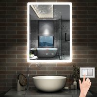 50 x 70 cm LED+Beschlagfrei+3 Lichtfarben Dimmbar+Uhr+Helligkeit Memory Funktion 50 x 70 cm LED+Beschlagfrei+3 Lichtfarben Dimmbar+Uhr+Helligkeit Memory Funktion von AICA SANITAIRE
