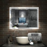 80 x 60 cm LED+Beschlagfrei+Bluetooth+Uhr+3 Lichtfarben Dimmbar+Helligkeit Memory Funktion 80 x 60 cm LED+Beschlagfrei+Bluetooth+Uhr+3 Lichtfarben Dimmbar+Helligkeit Memory Funktion von AICA SANITAIRE