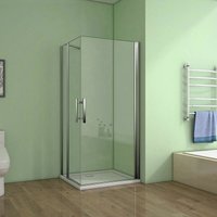 80cm(Drehtür)x80cm(Scharniertür)xH.195cm Eckeinstieg Duschkabine Pendeltür eckdusche Duschabtrennung von AICA SANITAIRE