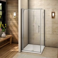 80x70x195cm (Duschtür:80cm Seitenwand:70cm)Duschkabine Schwingtür Eckeinstieg Duschabtrennung, Höhe 195cm von AICA SANITAIRE