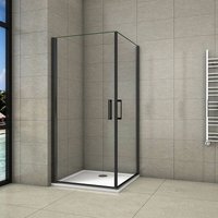 Aica Sanitaire - 80x80x200cm Schwarz Eckeinstieg 8mm Easyclean esg Sicherheitsglas Aica Sanitaire - 80x80x200cm Schwarz Eckeinstieg 8mm Easyclean esg Sicherheitsglas von AICA SANITAIRE