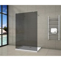 Aica Sanitaire - 90x200cm Duschwand +2x(90cm für 6-8mm Glas)Stabilisator ohne Profile Walk in Duschtrennwand von AICA SANITAIRE