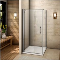 90x70x195cm (Duschtür:90cm Seitenwand:70cm)Duschkabine Schwingtür Eckeinstieg Duschabtrennung, Höhe 195cm von AICA SANITAIRE