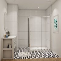 AICA 140cm Schiebetür mit 90cm Seitenwand H.190cm Duschkabine Schiebetür Nischentür Ohne Duschtasse AICA 140cm Schiebetür mit 90cm Seitenwand H.190cm Duschkabine Schiebetür Nischentür Ohne Duschtasse von AICA SANITAIRE