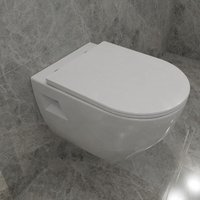 Aica Sanitaire - aica Badezimmer Modern Hänge Wc Toilette Mit Slim Soft-Close-Sitz WeiB Aica Sanitaire - aica Badezimmer Modern Hänge Wc Toilette Mit Slim Soft-Close-Sitz WeiB von AICA SANITAIRE